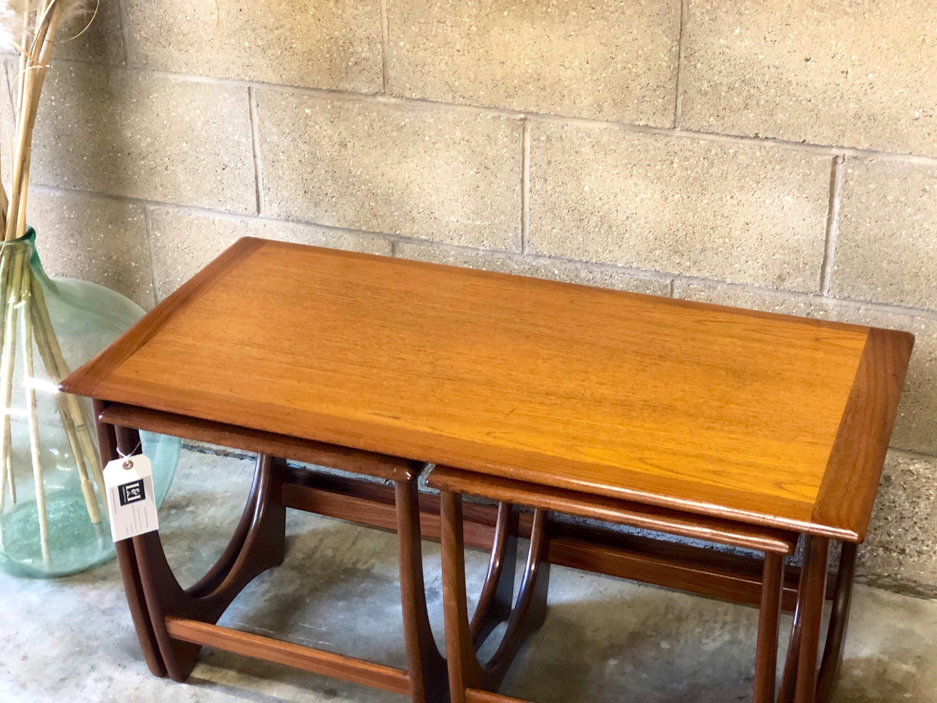 1970'S Retro G-PLAN Teak Wood ' FRESCO ' Long John Nest of Coffee Tables