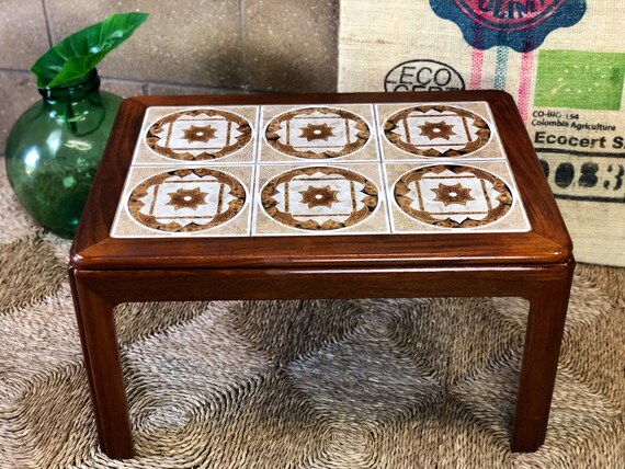 Vintage G-Plan 70s Teak Tiled Coffee Table, by Leslie Dandy