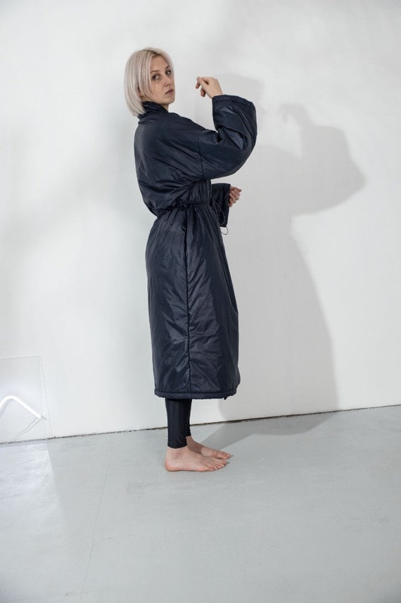 NEW Puffy Duvet Kimono Coat Navy Blue 