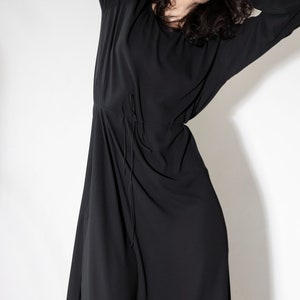 NEW Sexy Open Back Dress Floor Length Dress High Slit Gown Maxi Dress With Slit Evening Dress Long Sleeve Dress Black Dress image 10