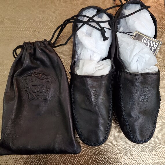 versace leather slippers