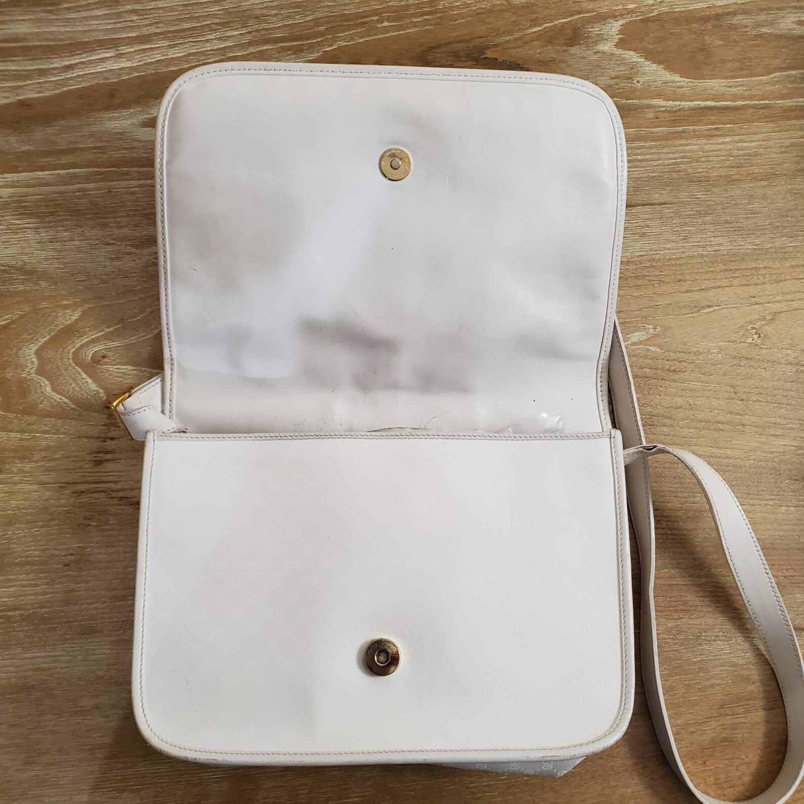 Vintage Gucci white logo crossbody purse Etsy