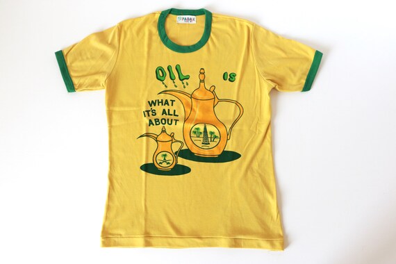 Ringer Tee, Ringer T-Shirt, Yellow Green "OIL is W