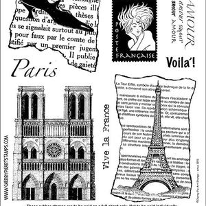 Vive la FRANCE - Satz von französischer Stempel von Cherry Pie - Reisen, Paris, Tour Eiffel Platte 29