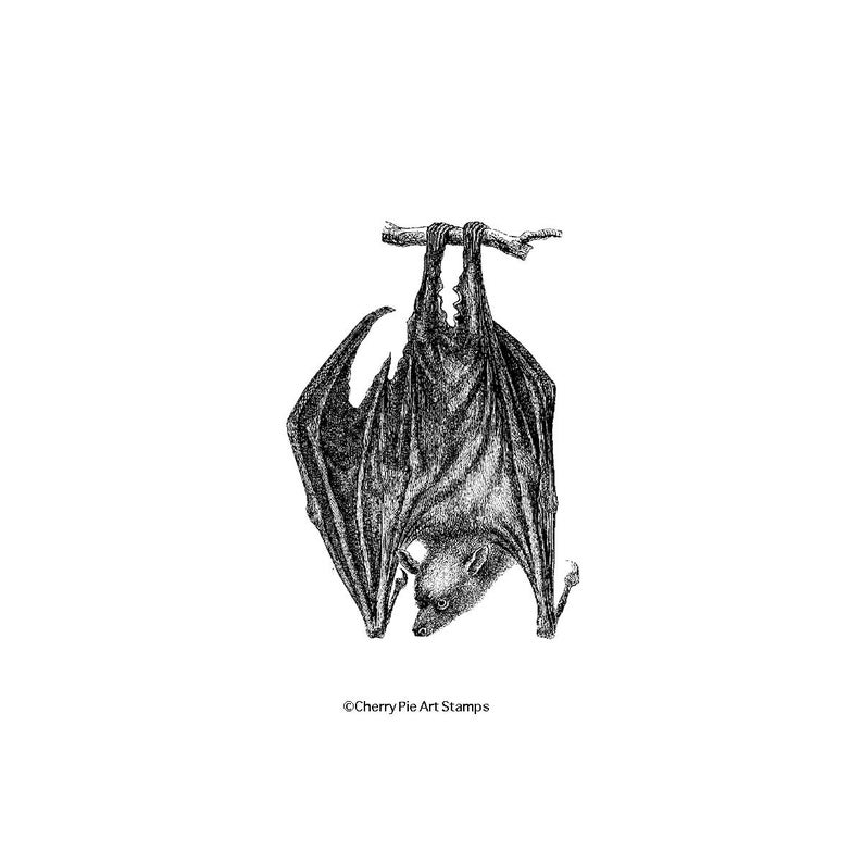 HANGING BAT Cling Rubber Stamp for Acrylic Block by Cherry Etsy