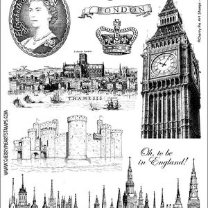 LONDRA, ENGLAND, Regno Unito, Gran Bretagna- set di timbri di gomma non montati - libro di rottami di viaggio Plate 40