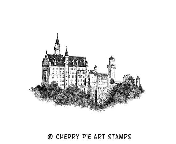 CASTLE - Neuschwanstein Castle, Bavaria, Germany - CLING STAMP