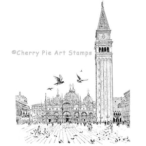 San Marco square, Venice, VENEZIA ITALY- CLING rubber stamp S574