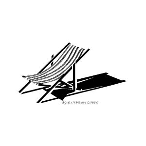 Liegestuhl, Strand - CLiNG Stempel von Cherry Pie L350