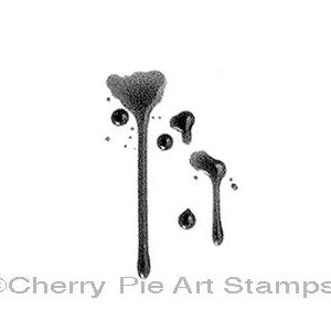 BLOOD DROPS - CLiNG ruBBer STAMP by Cherry Pie Art Stamps E207