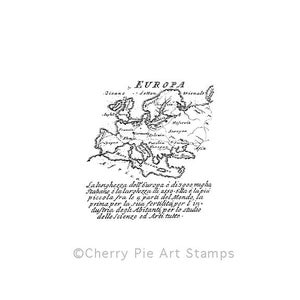 Europa Karte, antik - CLING Stempel von Cherry Pie P399