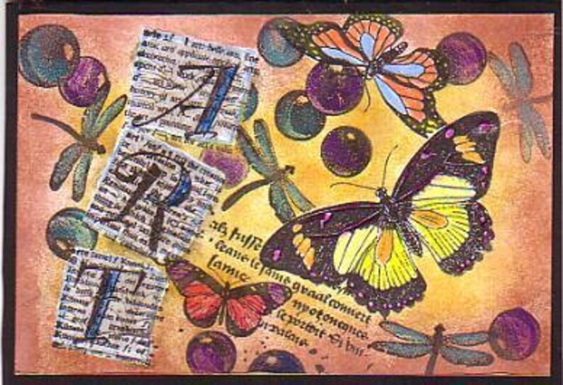 Art and Butterflies Writing Letters Set of Unmounted Etsy