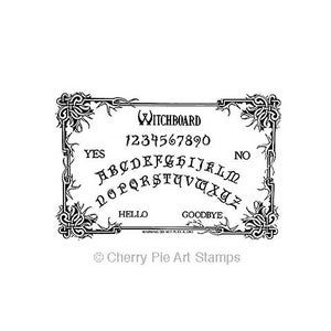 Tablero de OuiJa - SELLO DE GOMA ADHESIVO para tablero de brujas de Cherry Pie Q528