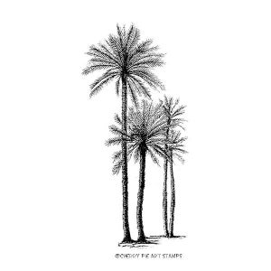 Palm trees (Large)- CLiNG Rubber STAMP by Cherry Pie L326