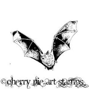Flying BAT- CLiNG RuBBer STaMP for acrylic block by Cherry Pie C147