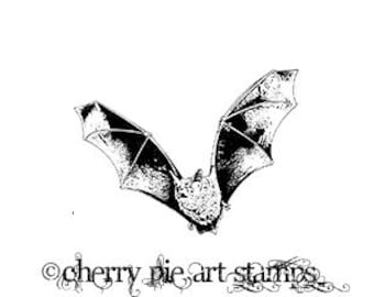 Flying BAT- CLiNG RuBBer STaMP for acrylic block by Cherry Pie C147