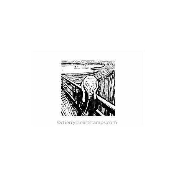 The SCREAM by Edvard Munch- CLiNG Rubber STaMP by Cherry Pies E187