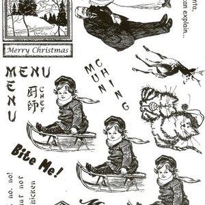 INVERNO, SLITTINO, NATALE, set di timbri in gomma non montati di Cherry Pie - Tavola 146