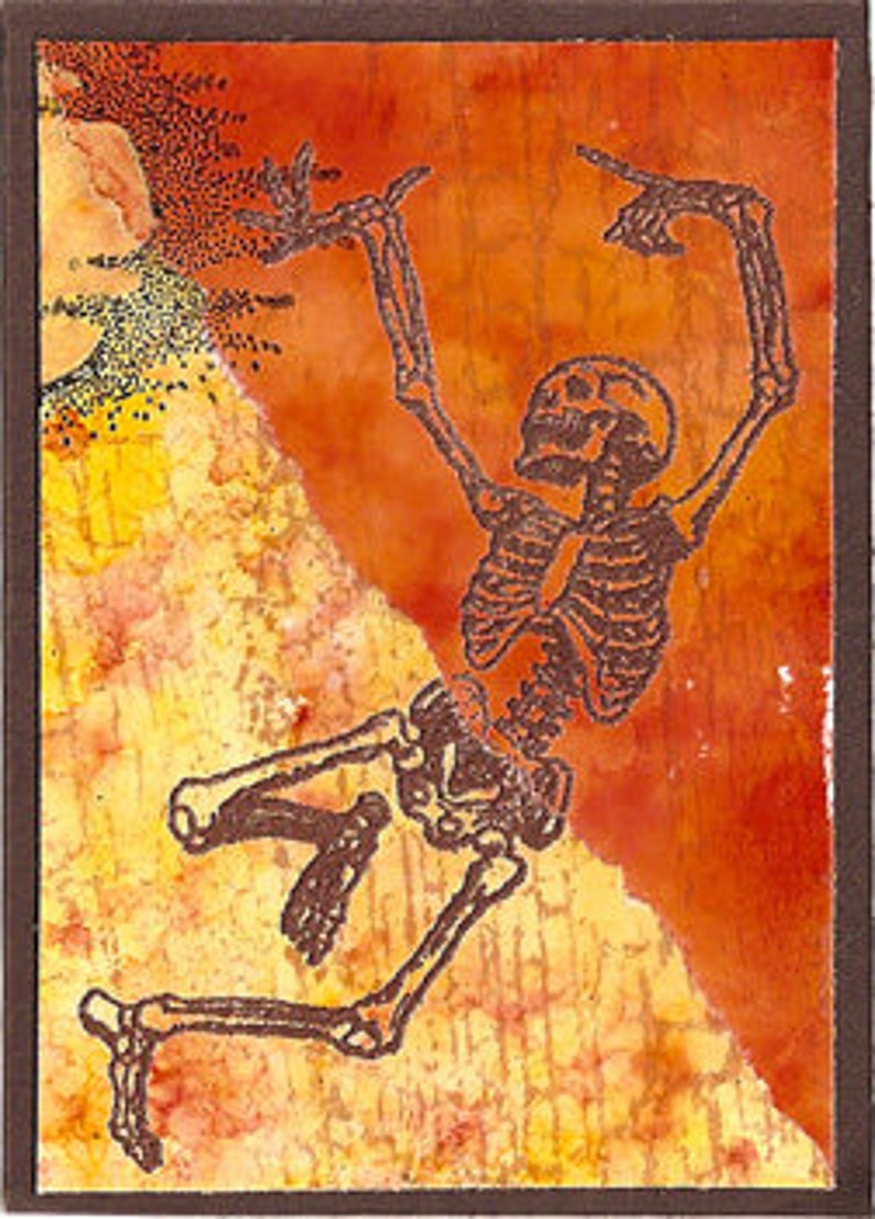 DANCING SKELETON CLiNG RuBBer STaMP by Cherry Pie R560