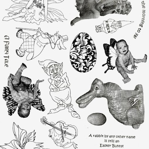 OSTERN, HASEN, BABY, Zwerg, Satz Gummistempel von Cherry Pie - Tafel 139
