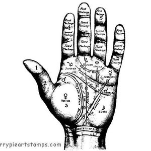 Fortune Telling Palmistry Hand CLiNG RuBBer STaMP R592