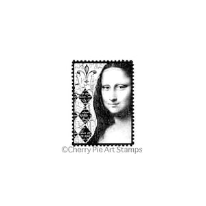 Monna Lisa POSTOID- Leonardo DaVinci -CLiNG RuBBer STaMP by Cherry Pie E198