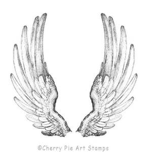 ANGEL WINGS - carimbo de borracha da Cherry Pie R503