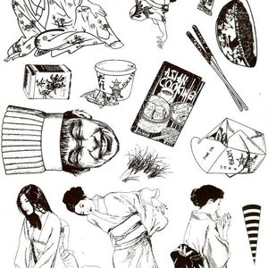 COZINHEIRO ASIÁTICO, COMIDA, Pessoas, conjunto de carimbos desmontados da Cherry Pie - Placa 144