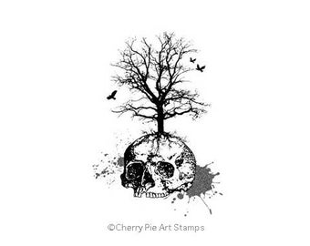 DEAD TREE - CLiNG RuBBer STAMP Goth death R546