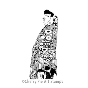 En attente, femme enceinte par Gustav Klimt - CLING STAMP par Cherry Pie R516
