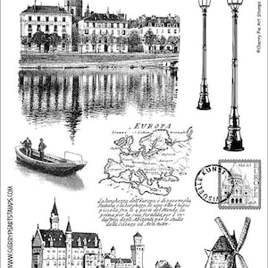 EUROPA - Set van ongemonteerde rubberen stempels door Cherry Pie Plate 41