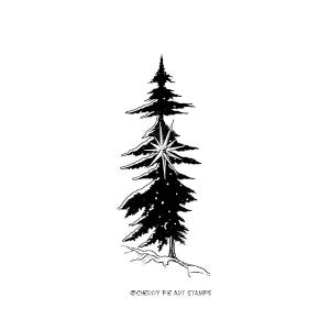 Fir - Christmas tree- CLiNG Rubber STAMP by Cherry Pie E217