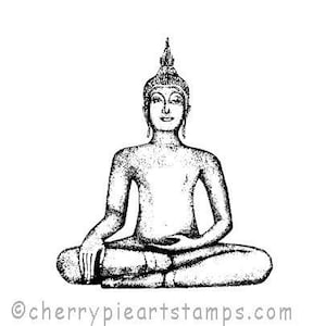 Tibetan BUDDHA CLiNG RuBBer STaMP by Cherry Pie L330