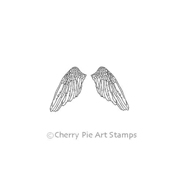 Small ANGEL WINGS - tampon en caoutchouc accroché par Cherry Pie G252