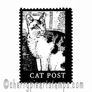 CAT POST- mail art postoid- CLING gomma STAmP per blocco acrilico di Cherry Pie E181