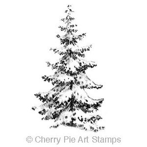 ABETE Grande con SNOW- CLiNG STaMP - timbro in gomma di Cherry Pie N386