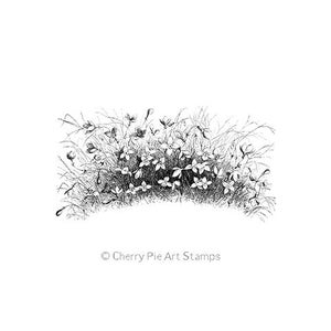 Arbusto florido - CLING RuBBer STAMP by Cherry Pie Art Stamps J287