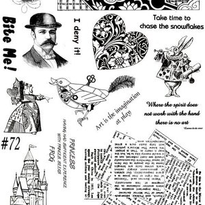 SCHLOSS, WORTE, ENTWURF, Satz unmontierte Gummistempel von Cherry Pie - Platte 172