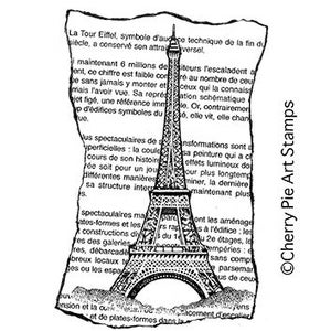 TOUR EIFFEL- PARIS, France -CLiNG RuBBer STaMP by Cherry Pie R552