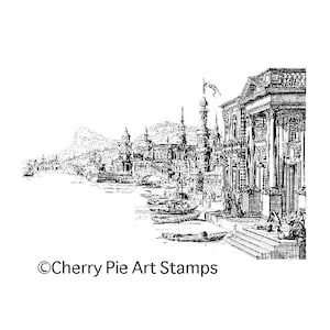 Old Venice, VENEZIA ITALY- CLING rubber stamp by Cherry Pie Art Stamps R518