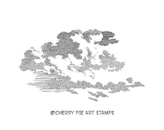 Large cloud- CLiNG RuBBer STaMP for acrylic block by Cherry Pie P440