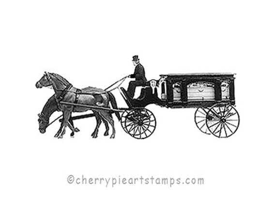 Carriage Hearse Funeral Vehicle Cling Rubber Stamp By Etsy