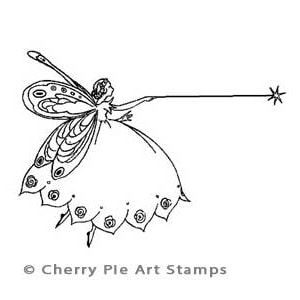 Little Magic Fairy - CLING STAMP for acrylic block by Cherry Pie D175