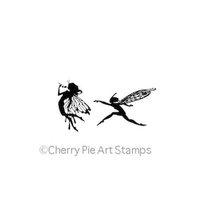 Fairy and Elf - 2 CLING rubber STAMPS by Cherry Pie Art Stamps G296