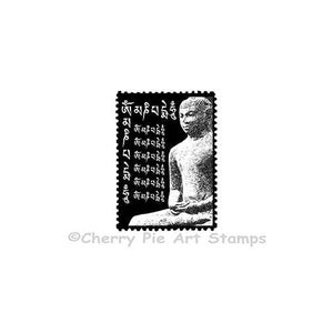 BUDDHA Postoid- mail art - CLING gomma STAmP by Cherry Pie E213