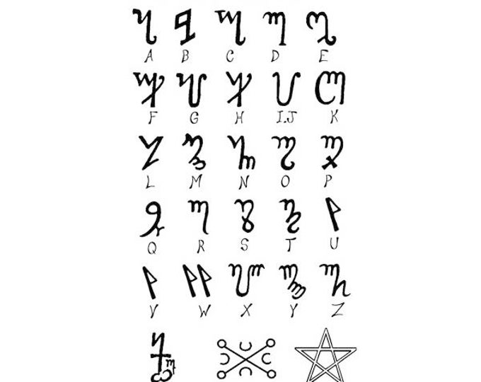The Witches Alphabet theban CLING Rubber STAMP by Cherry Pie R542 Etsy