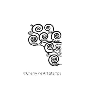 Spirals by Gustav KLIMT - small size- CLiNG RuBBer STAMP L333