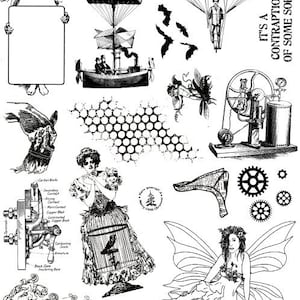 RULER, HONEYCOMB, FLIGHT, conjunto de carimbos desmontados da Cherry Pie - Placa 170