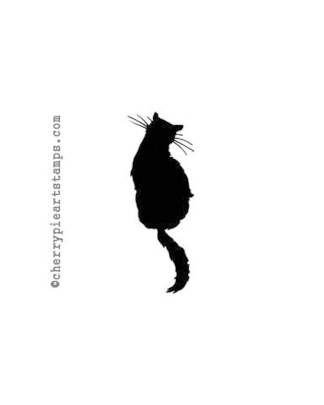 BLACK CAT Silhouette- CLING Rubber Stamp for Acrylic Block E212 - Etsy, image size:1080x1350