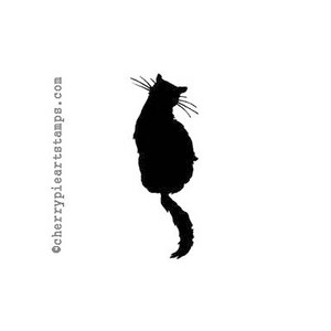 SCHWARZE KATZE Silhouette- CLING STEMPEL für Acrylblock E212